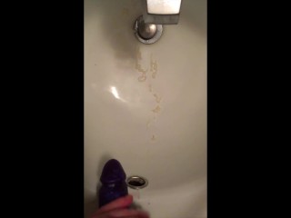 POV Cumming in the Sink - Massive Load of Thick Cum (Fake Cumshot W/ Strapon)