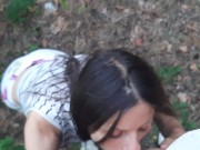 Preview 3 of Paid for a cigarette with cunnilingus in the forest. Damn it was not caught by a passer-by, but she