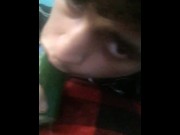 Preview 3 of Teen practices his sucking skills on food