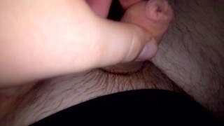 Playing with my cock under blanket