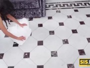 Preview 1 of SIS.PORN. Russian girl authorizes stepbro to hump pussy if he washes floor