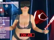 Preview 3 of Leaked Onlyfans Live Stream - chubby pale teen VR Gaming in underwear