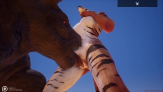 Vie sauvage / Une fille tigre veut une énorme bite Minotaur