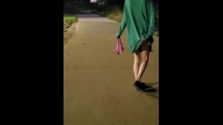 Stripwalk on a Public Trail in a big city