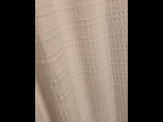 Quick flash of husbands cock in the shower