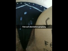 First cumshot on my wife's panties before gangbang! [Snapchat. Cuckold]
