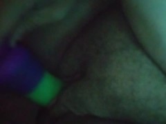 Fat ftm fucks rainbow dildo