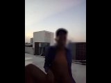 Jerking off in the Hotel's Roof