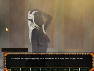 goddess, dark elf, visual novel game, masturbate