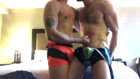 Ash & Rocky: Close-up gutpunching and ballbusting in singlets