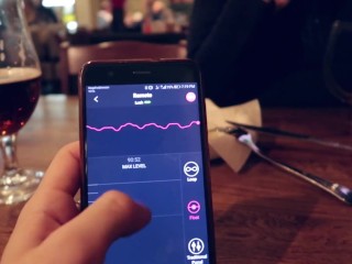 I took control of my stepsister’s vibrator in the bar and brought her to orgasm.