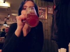 Video I took control of my stepsister's vibrator in the bar and brought her to orgasm.