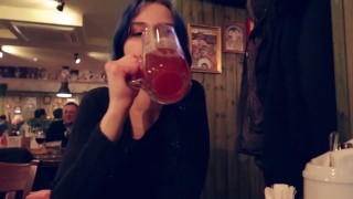 Public orgasm with Lovense lush in restaurant and epic fail in the end