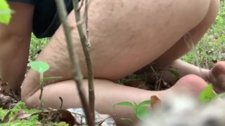 Pissing in forest 