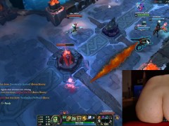 Stimulation in ass and pussy while playing League of Legends #14 Luna