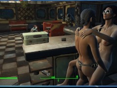 Lesbian sex with Trudy, the owner of the cafe | Fallout 4, Porno Game 3d