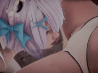 rem and ram, pussy licking, rezero, teen