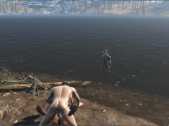 Fucked a girl with combat make-up on the river bank | Fallout, Porno Game 3d