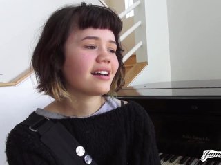 BRUNETTE HIPSTER YHIVI GETS ON HER KNEES TO BE THROAT FUCKED screenshot number 1