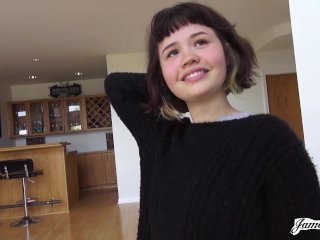 BRUNETTE HIPSTER YHIVI GETS ON HER KNEES TO BE THROAT FUCKED screenshot number 2