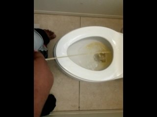 toilet, ebony, male pissing, solo male piss