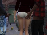 Preview 1 of DDSims - MILF gets fucked by homeless men while husband watches - Sims 4