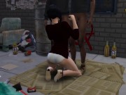 Preview 4 of DDSims - MILF gets fucked by homeless men while husband watches - Sims 4