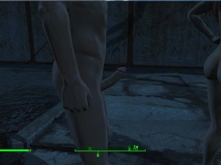 The guy shows his huge dick and then fucks the girl  Fallout 76, Porno Game