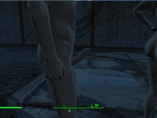 The Guy Shows his Huge Dick and then Fucks the Girl | Fallout 76, Porno Game