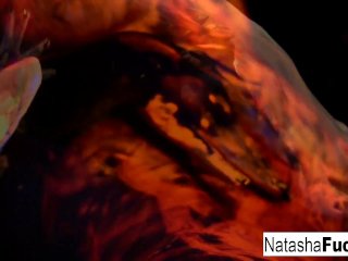 Busty Natasha Nice Shoots A Fun And Sexy Black Light video!