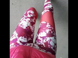 Wetting gym pants outdoor desperation