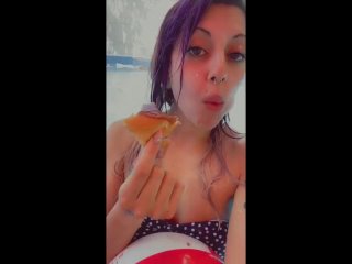 solo female, Queen Christin, donuts, licking