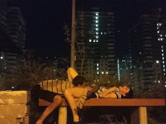 Sat on the face in public, he could not refuse. Facesitting.