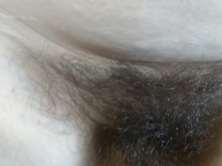 Hairy Pussy Front View: Camgirl Has a Tiny Asshole Fart Through Pubic Hair