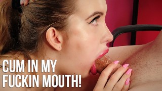His Horny Girlfriend Swallows His Cum Taking It All In Her Mouth