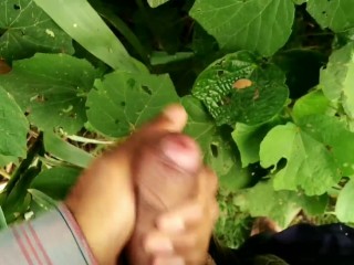 Indian masturbation with_big cock_in outdoor