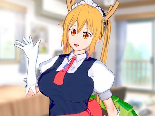 Anime Maid Tohru Cleans your Dick