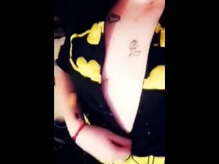 vertical video, amateur, tattooed big tits, solo female