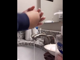 My Crazy Ass being a Good example and Washing my Hands with TWO Types of Soap