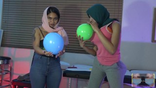 What Two Women Do With Balloons On Their Boobs And Ass
