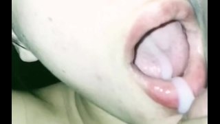 She loves cum in mouth (super slow mouth) POV