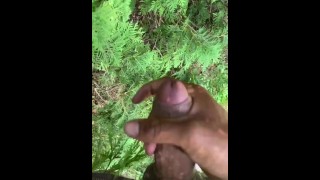 Landscaper takes a break and jerks off in the woods