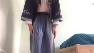 Crossdresser 汉服 连衣裙 手淫