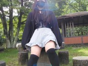 Preview 1 of Cute transgender Honoka masturbation and ejaculates in outdoor exposure.