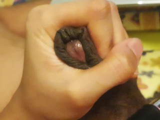 Teen DomTop Dry Wanking_Huge Dick with Vibrating Cockring - Cumming Hands Free_(HUGE cumshot)