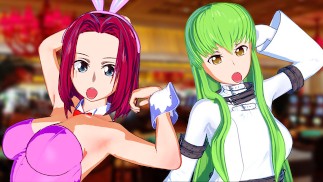 Code Geass - 兔女郎 Kallen x Futa CC Footjob 和 Cowgirl Hentai