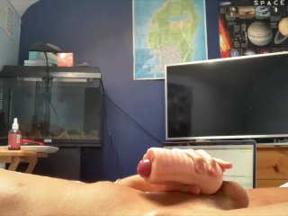 British Jerks Off_Using Fleshlight and Eats His Cum Off His Smooth Body(SHOOTS HIS LOAD)