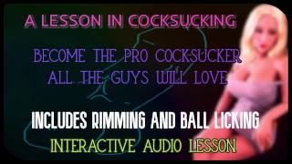Uma lição de chupada de pau inclui Rimming e Ball Licking