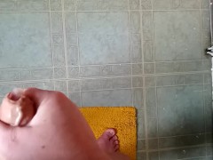 Wank in the bathroom