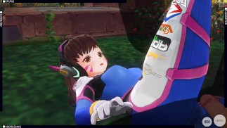 3D HENTAI  守望先锋他妈的在花园里的DVA